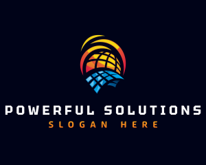 Solar Panel Electricity logo design