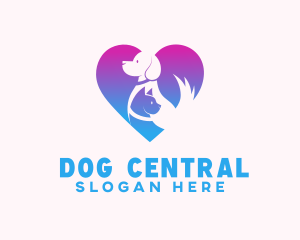 Heart Animal Pet logo design