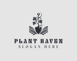 Plant Garden Shovel logo design