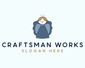 Woman Christmas Angel Logo