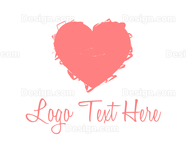 Pink Heart Art Handmade Logo