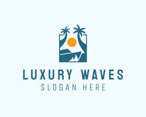 Beach Resort Island Travel logo design