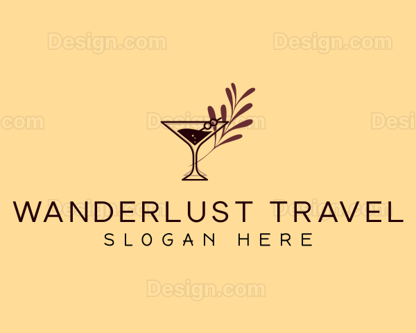 Cocktail Leaf Beverage Logo
