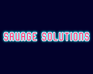 Neon Light Pixel  logo design