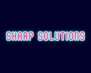 Neon Light Pixel  logo design