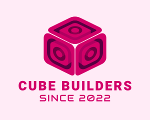 Pink Video Game Cube logo design