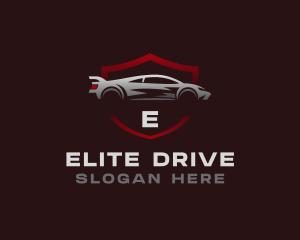 Sports Car Driving Shield logo design