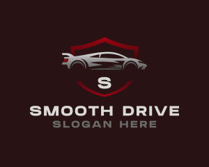 Sports Car Driving Shield logo design