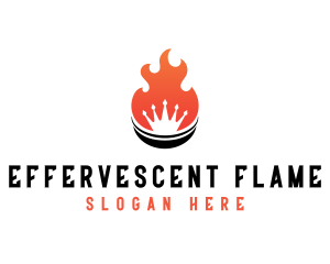 Flaming Barbecue Crown logo design