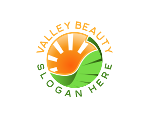 Solar Leaf Mountain logo design