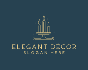 Candle Decor Candelabra logo design