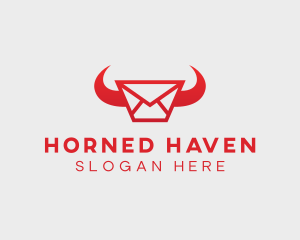 Horn Messaging Envelope logo design