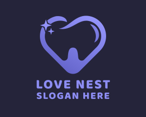 Violet Tooth Love logo design