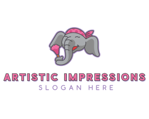 Elephant Housekeeper Maid logo design