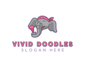 Elephant Housekeeper Maid logo design