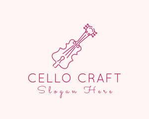 Elegant Violin Outline logo