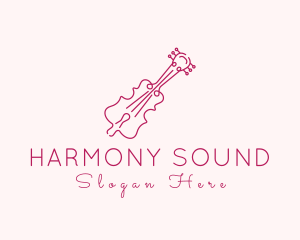 Elegant Violin Outline logo design