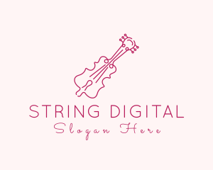 Elegant Violin Outline logo design