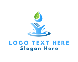 Hand Leaf Water Splash logo