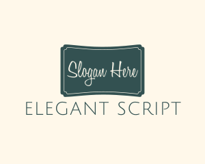 Script Ticket Label logo design