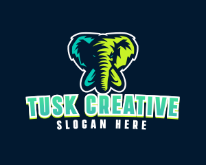 Angry Elephant Tusk logo design