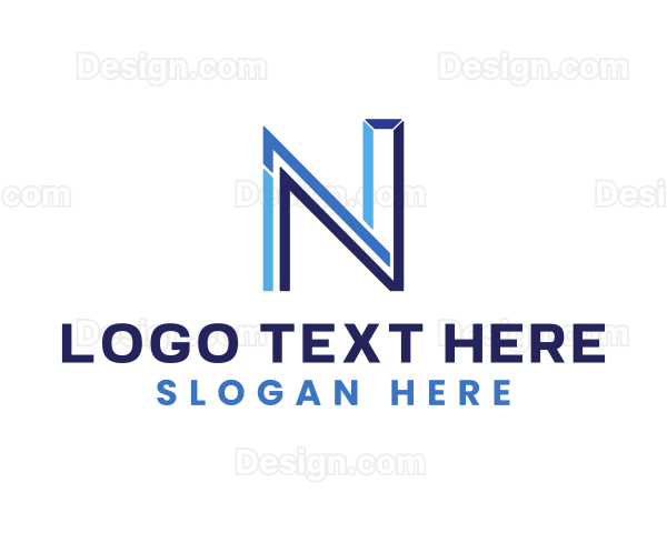 Futuristic Letter N Logo