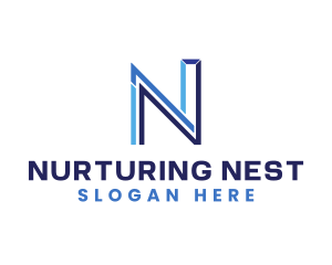 Futuristic Letter N logo design