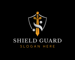 Weapon Sword Shield logo design