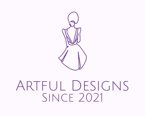 Woman’s Dress Monoline logo design