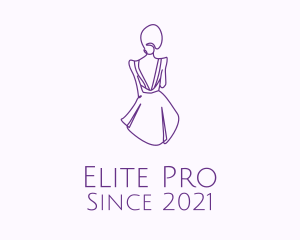 Woman’s Dress Monoline logo design