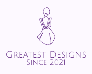 Woman’s Dress Monoline logo design