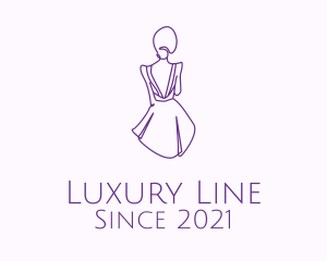 Woman’s Dress Monoline logo design