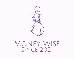 Woman’s Dress Monoline logo design