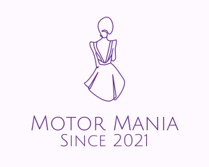 Woman’s Dress Monoline logo design