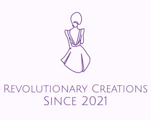 Woman’s Dress Monoline logo design