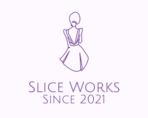 Woman’s Dress Monoline logo design