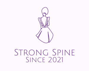 Woman’s Dress Monoline logo design