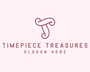 Cute Feminine Letter T Boutique logo design