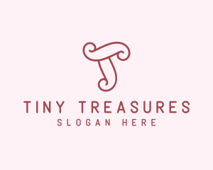 Cute Feminine Letter T Boutique logo design