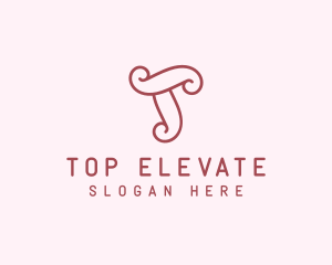 Cute Feminine Letter T Boutique logo design