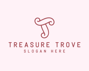 Cute Feminine Letter T Boutique logo design