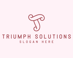 Cute Feminine Letter T Boutique logo design