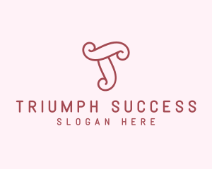 Cute Feminine Letter T Boutique logo design