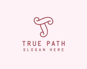 Cute Feminine Letter T Boutique logo design