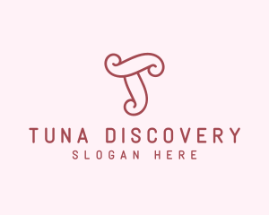 Cute Feminine Letter T Boutique logo design