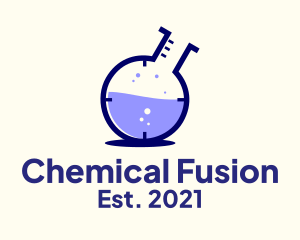 Laboratory Flask Experiment  logo design