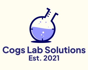 Laboratory Flask Experiment  logo design