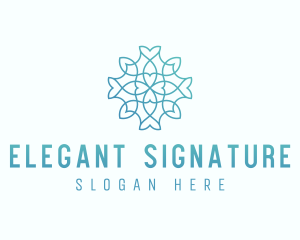 Elegant Floral Heart Outline logo design