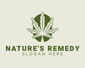 Organic Marijuana Leaf logo design