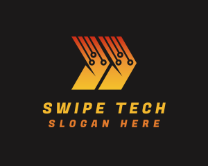 Gradient Tech Arrow logo design